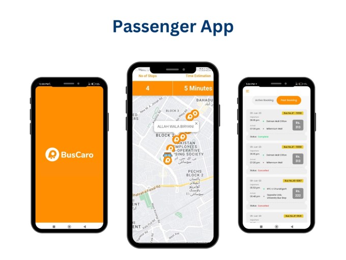 BusCaro's passenger app