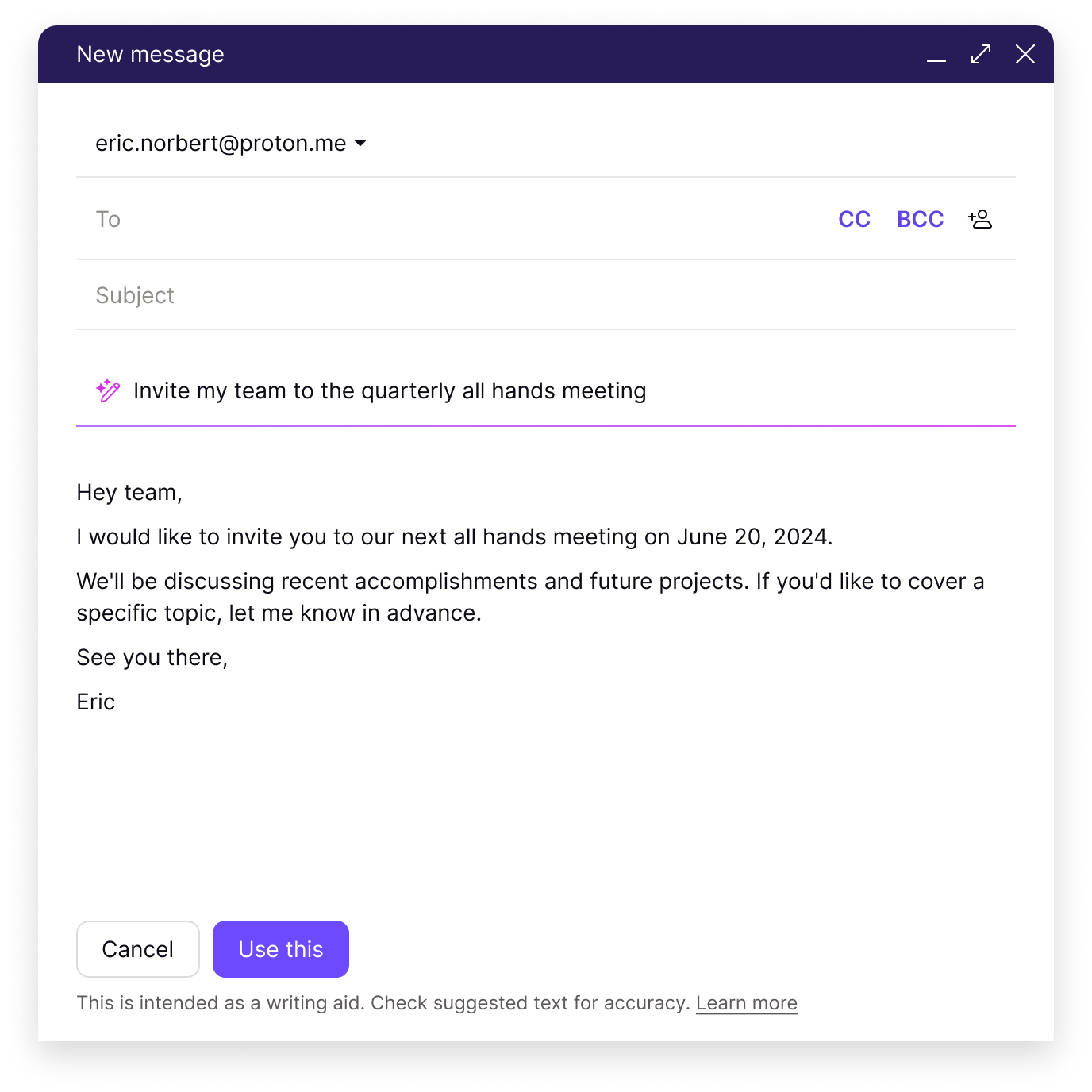 proton-ai-email-writing-assistant