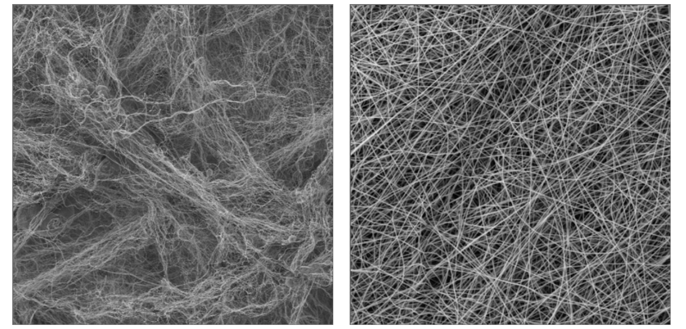 nanofibres made with halospinning vs electrospinning 