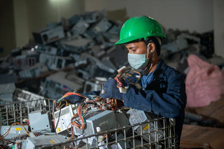 Handling e-waste in India.