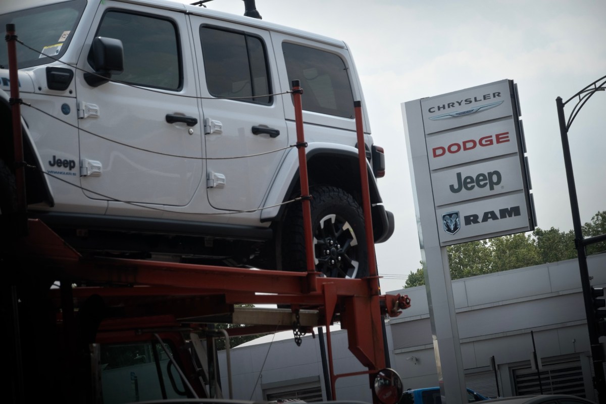 Jeep vehicles delivered to a dealership